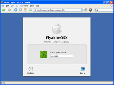 Login di FlyakiteOSX