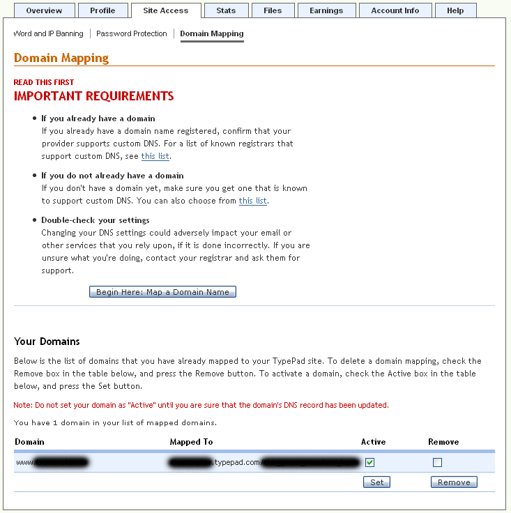 Mapping TypePad