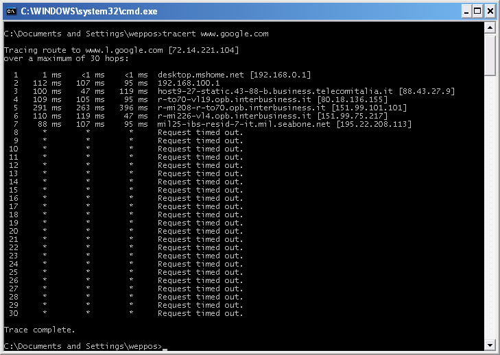 Google Tracert