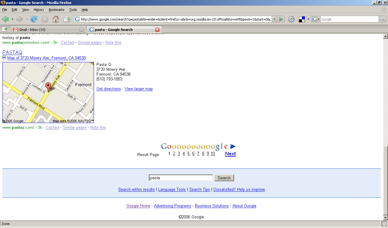 Google Maps nelle SERP