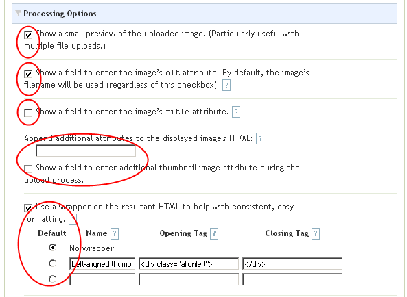 BFU Processing Options
