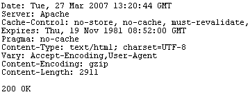 Sample HTTP Headers