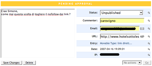 Commento SPAM
