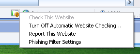 Internet Explorer Check Phishing