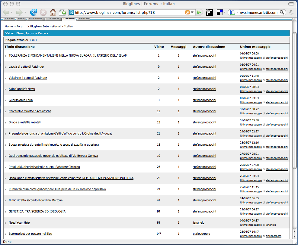 Bloglines Forum Spam