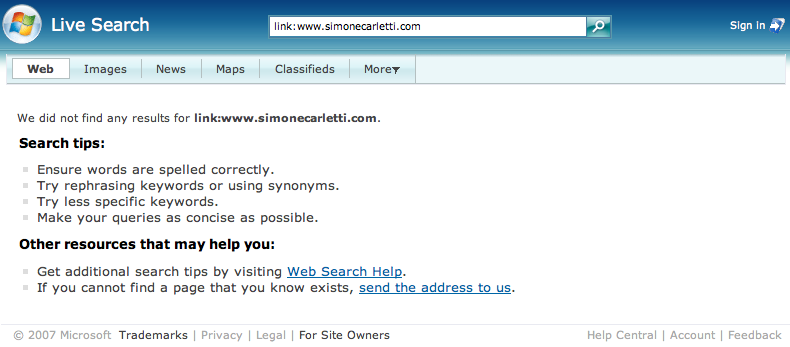 link: page not empty