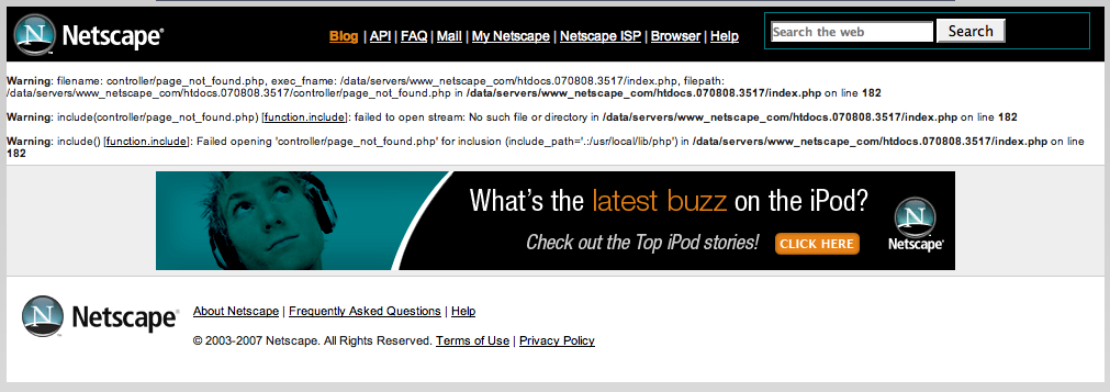 Netscape 404 Error