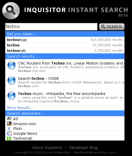 Inquisitor Instant Search plugin